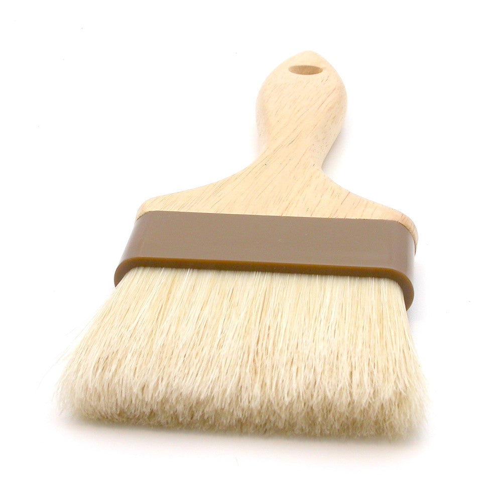 3" Wide Flat Brush With Wood Handle & Natural Bristles
