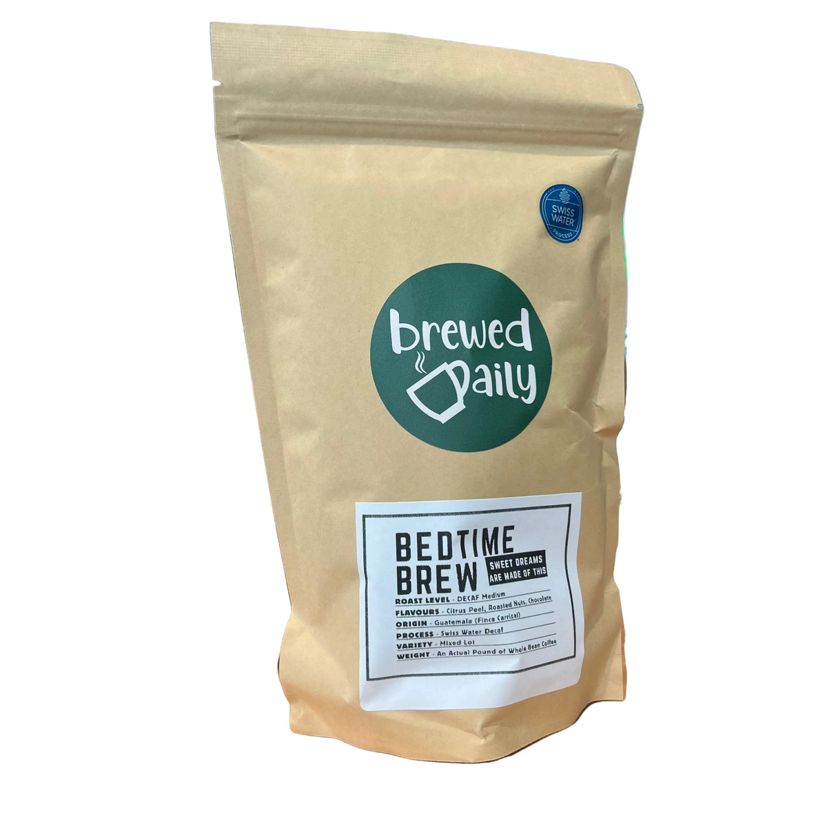 (DISCOUNT) Brewed Daily - Bedtime Brew Decaf Medium Roast Coffee Beans
